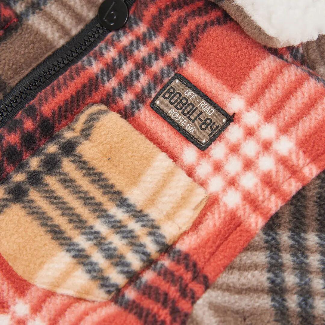 Sobrecamisa polar cuadros naranja niño 3/4