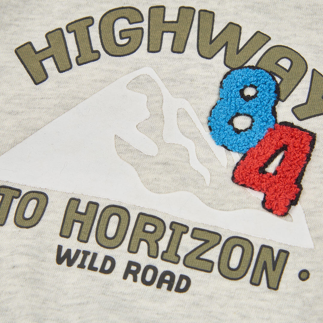 Sudadera felpa crudo niño con capucha Highway 84 4/4