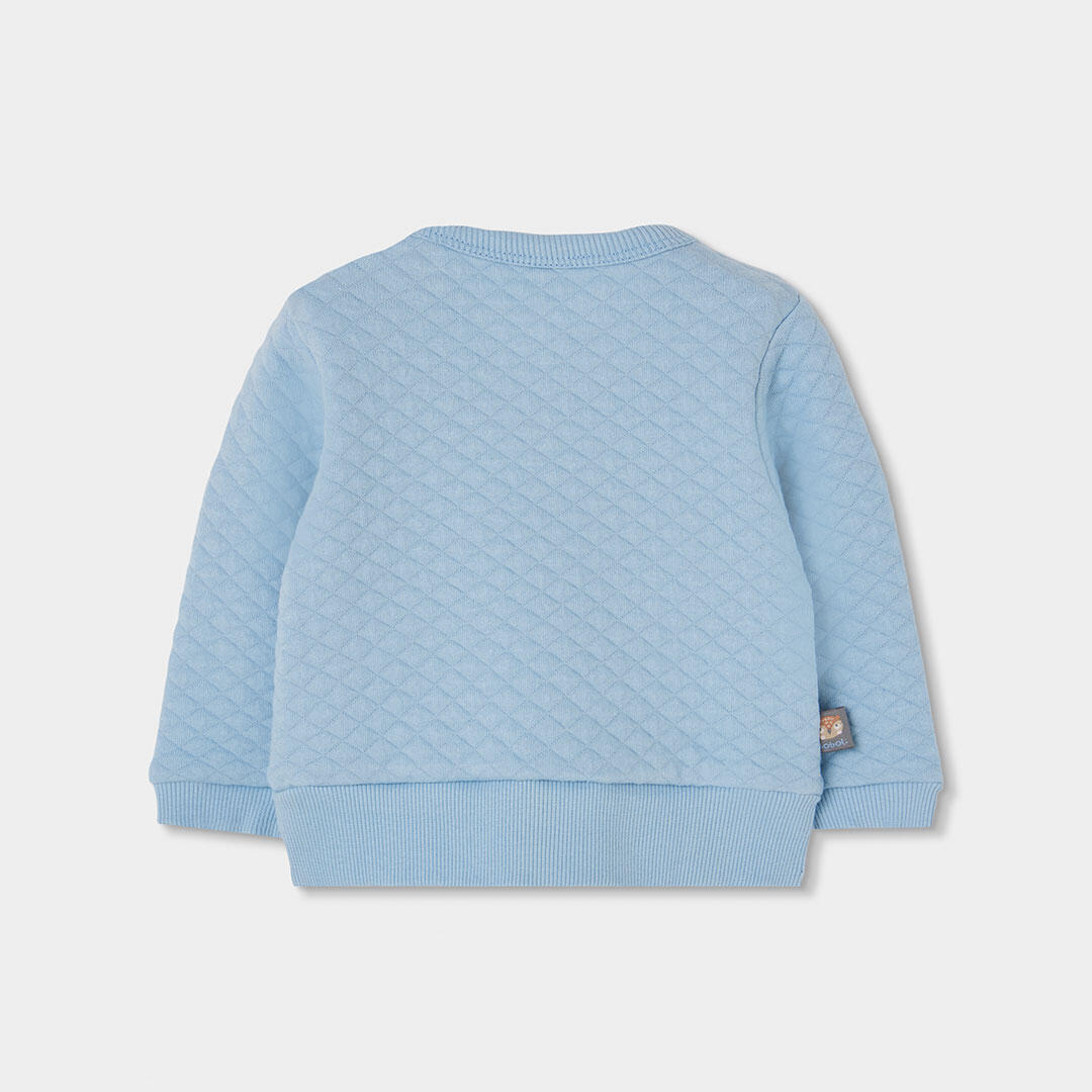 Conjunto punto bebé niño azul celeste estampado búhos 5/7