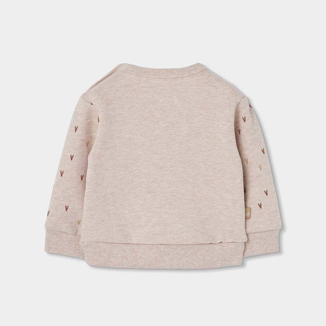 Conjunto punto bebé niña beige bordado de conejito 5/7