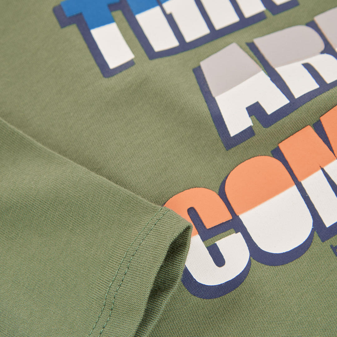 Camiseta punto niño verde estampado letras 4/4