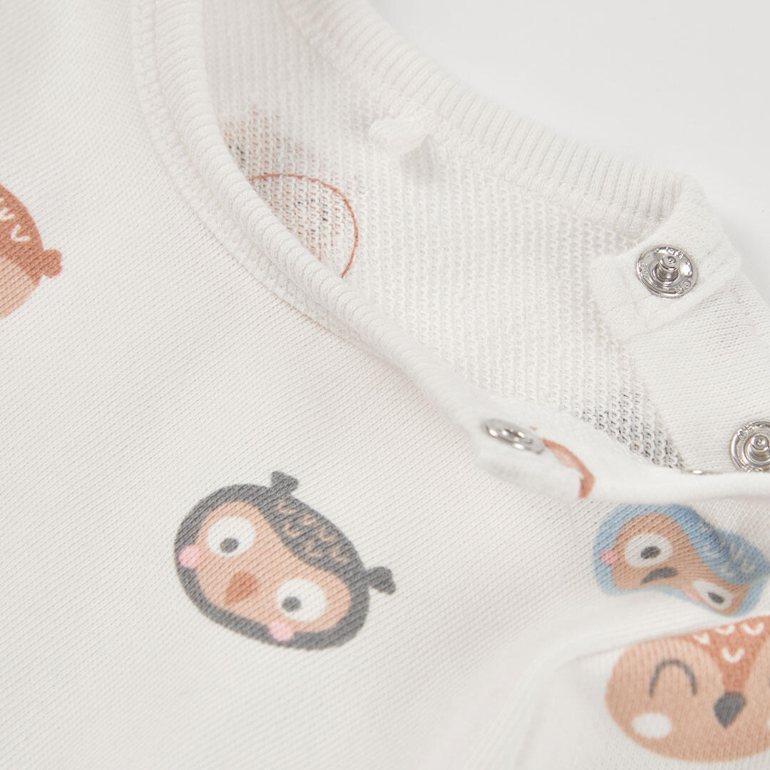 Conjunto punto bebé niño crudo estampado búhos 7/7