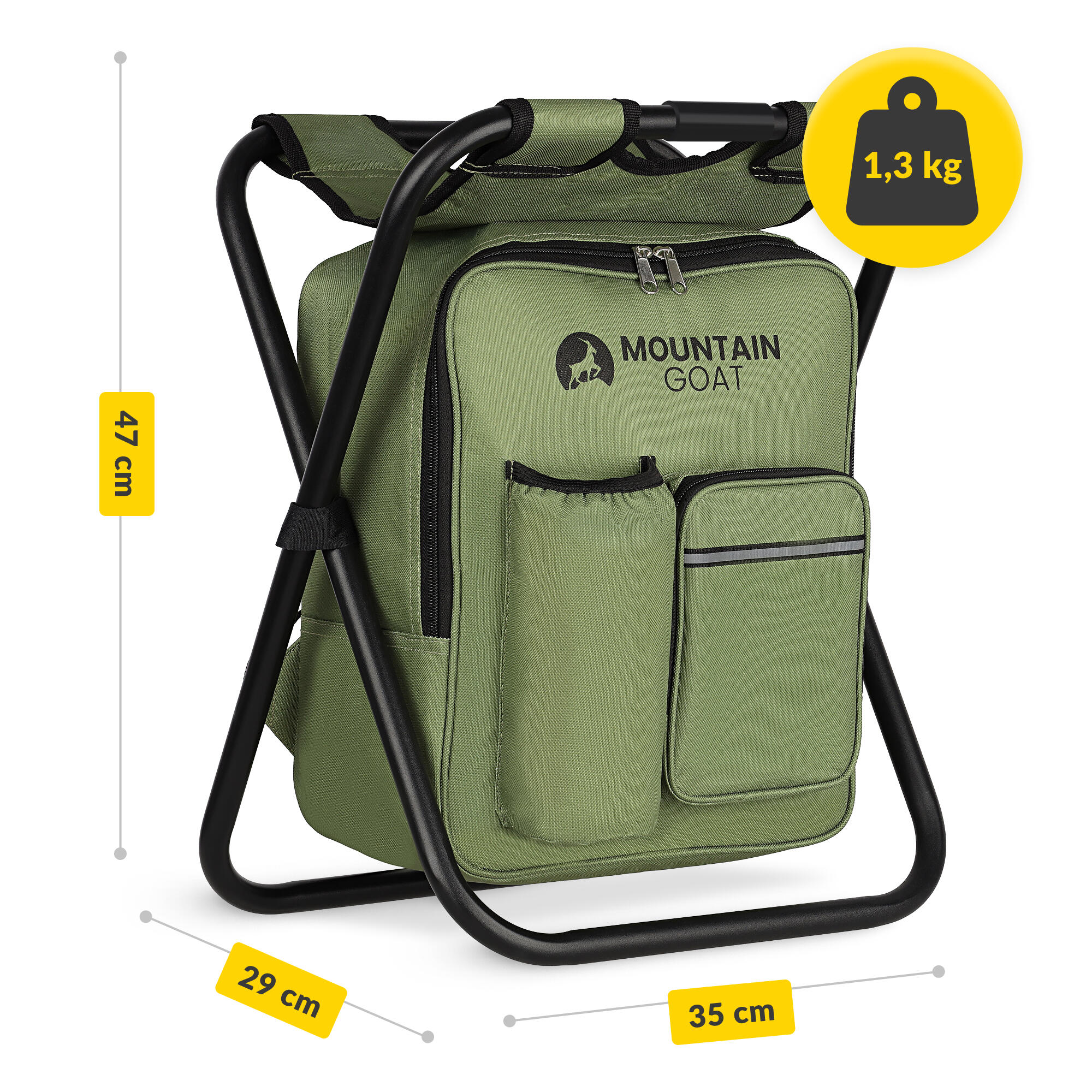 2in1 Rucksackstuhl Campingstuhl mit Rucksack faltbar MOUNTAIN GOAT 3/7