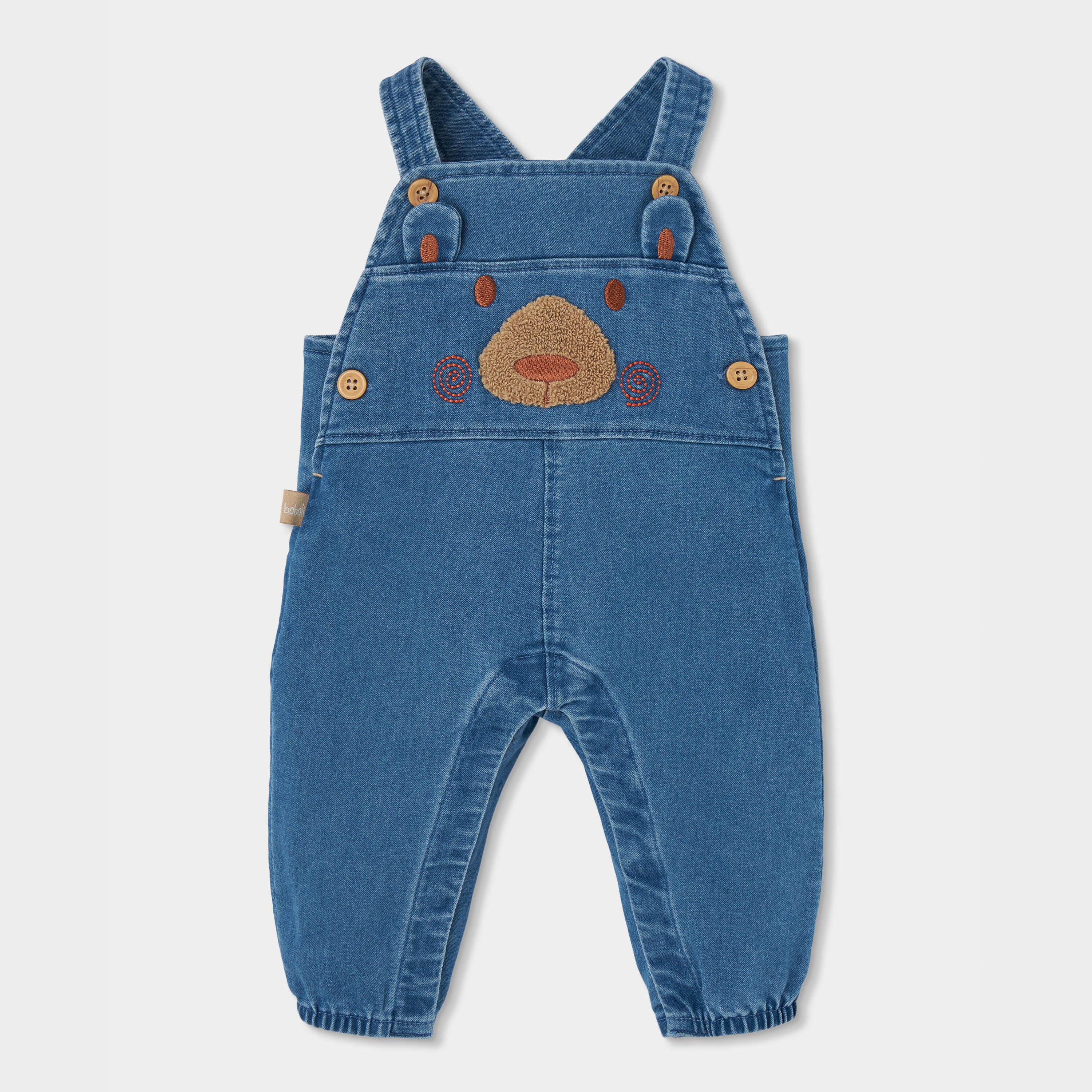 Conjunto denim bebé niño azul bordado de oso 4/7