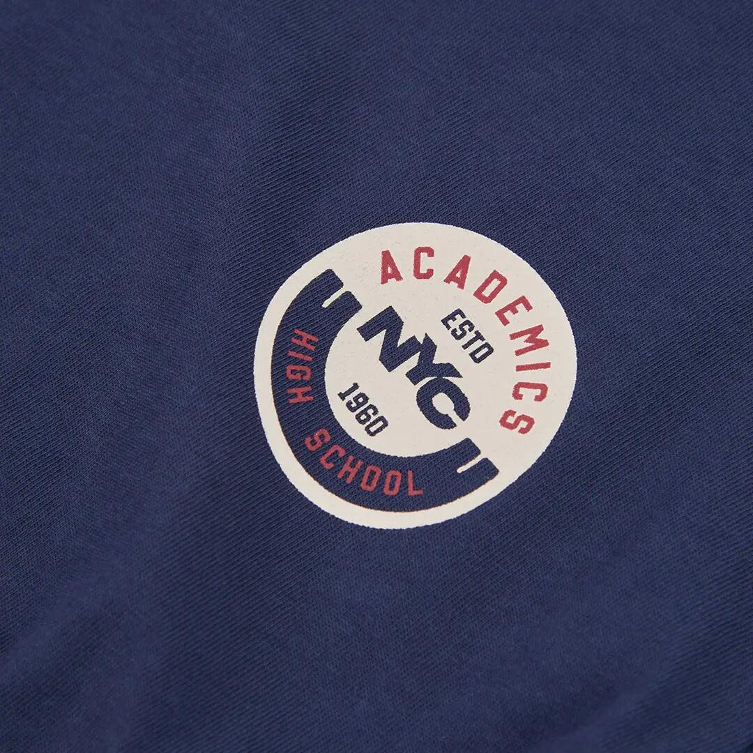 Camiseta punto niño azul marino con parche NYC 3/4