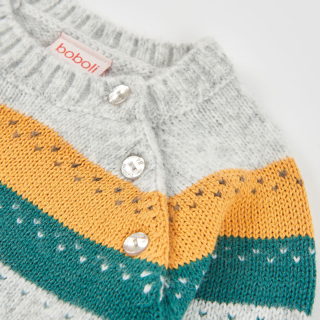 Jersey niño crudo de rayas multicolor 3/4