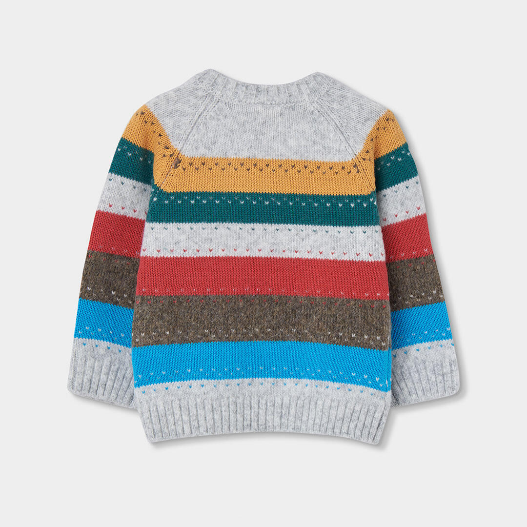 Jersey niño crudo de rayas multicolor 2/4