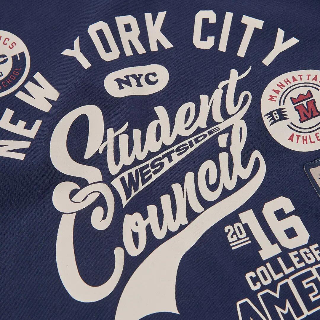 Camiseta punto niño azul marino con parche NYC 4/4