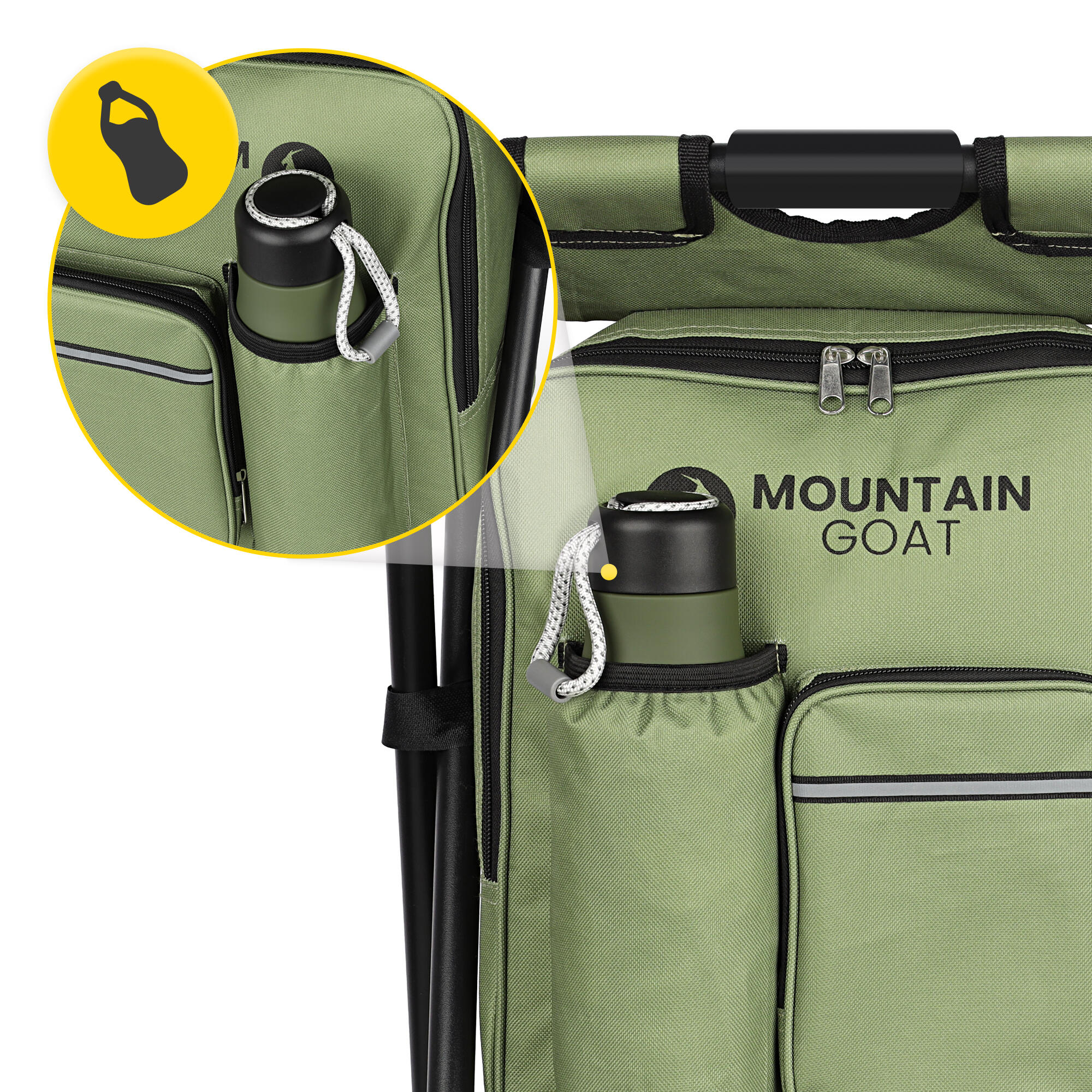 2in1 Rucksackstuhl Campingstuhl mit Rucksack faltbar MOUNTAIN GOAT 5/7