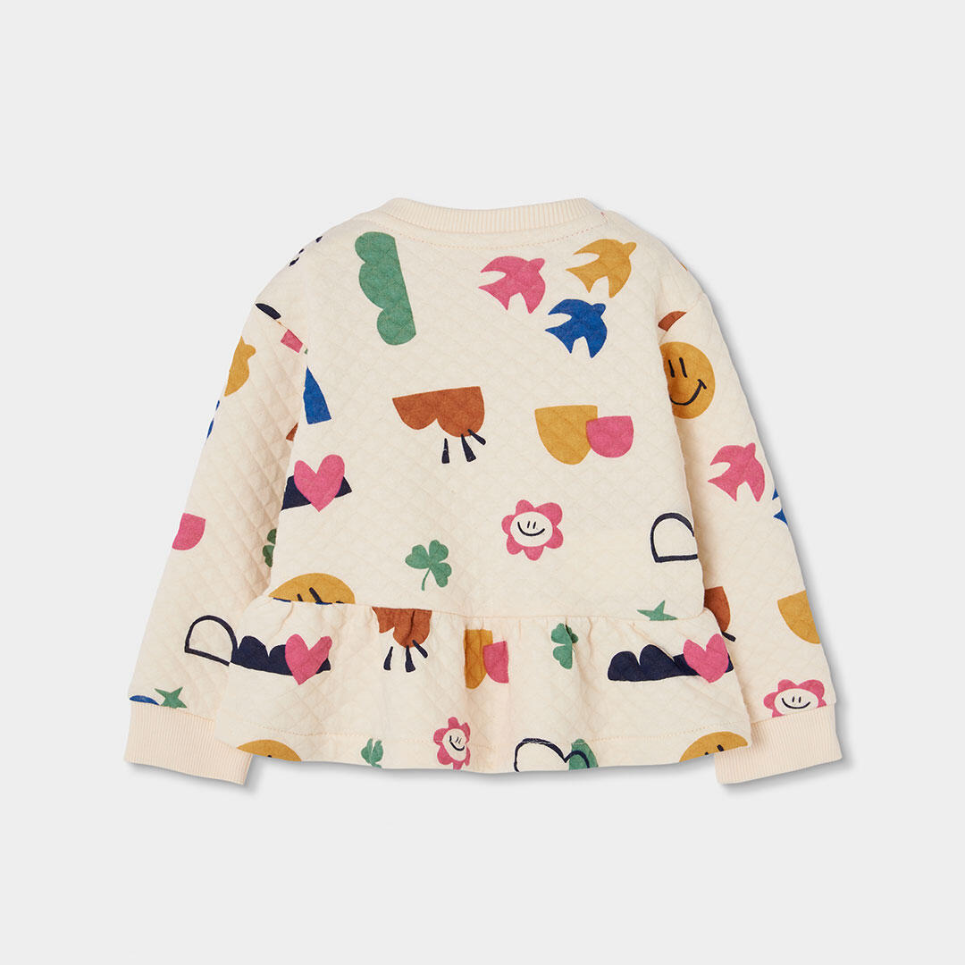 Sudadera punto niña cruda estampado multicolor 2/4