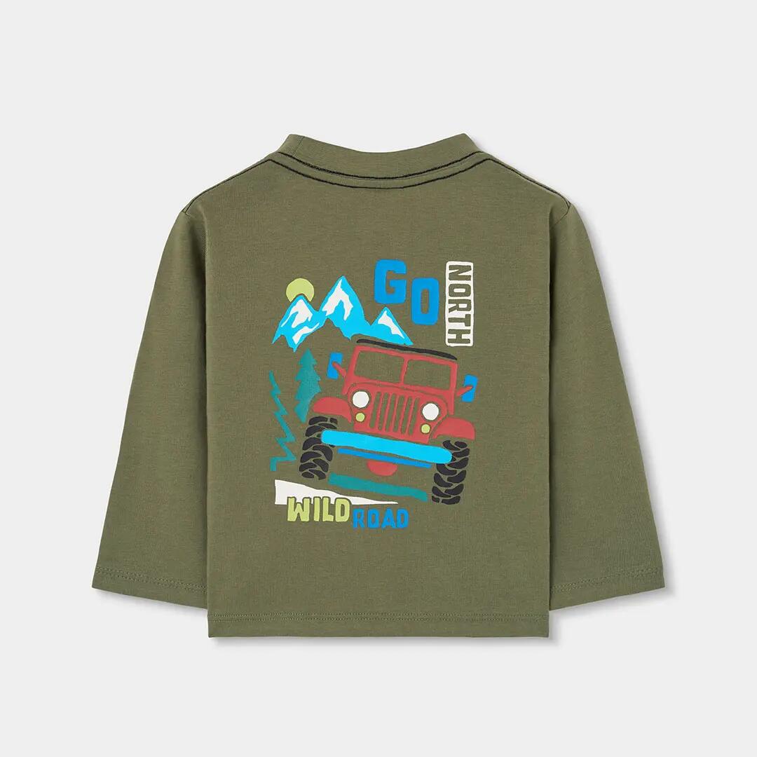 Camiseta punto niño verde estampado 4x4 2/4