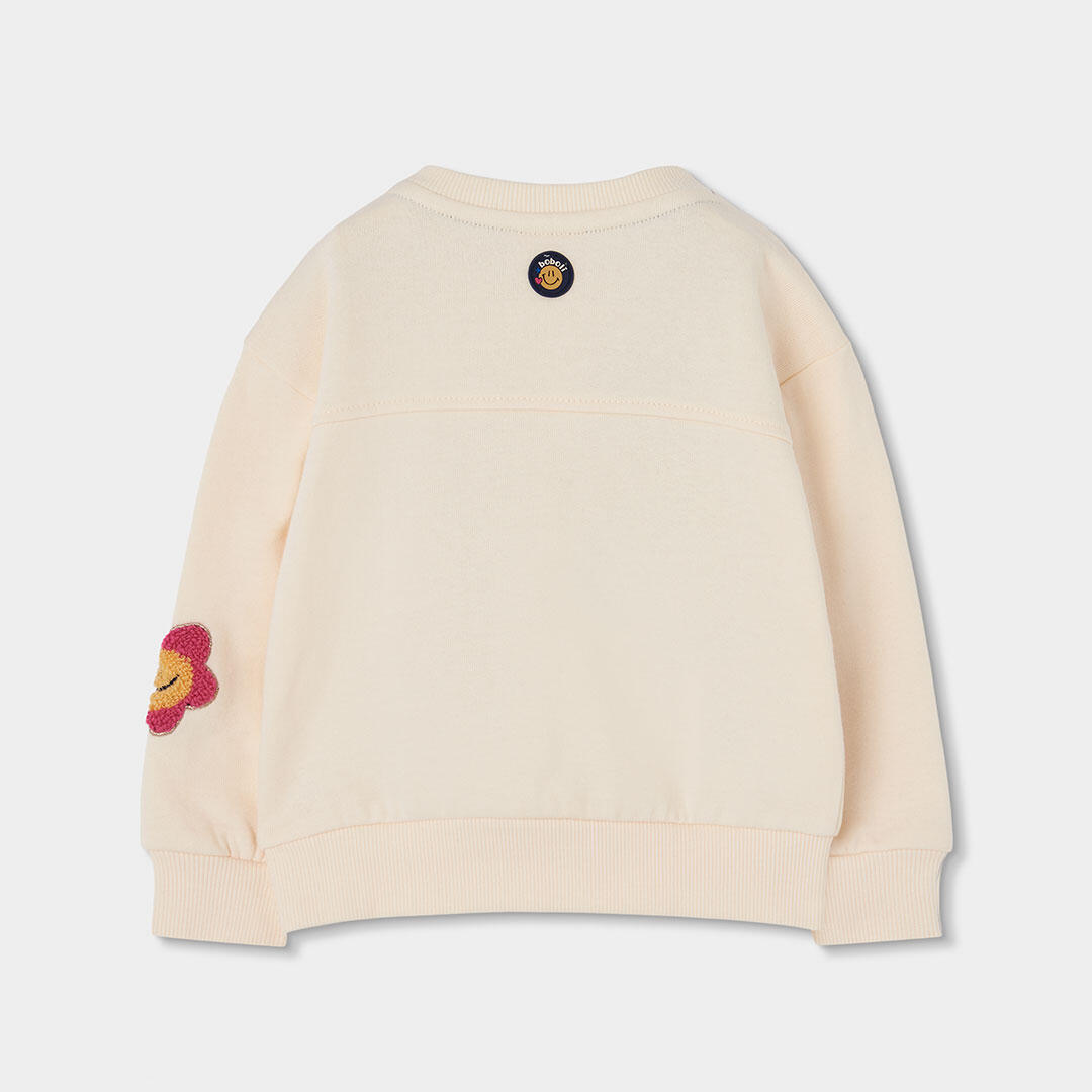 Sudadera felpa niña crudo con emojis 2/4