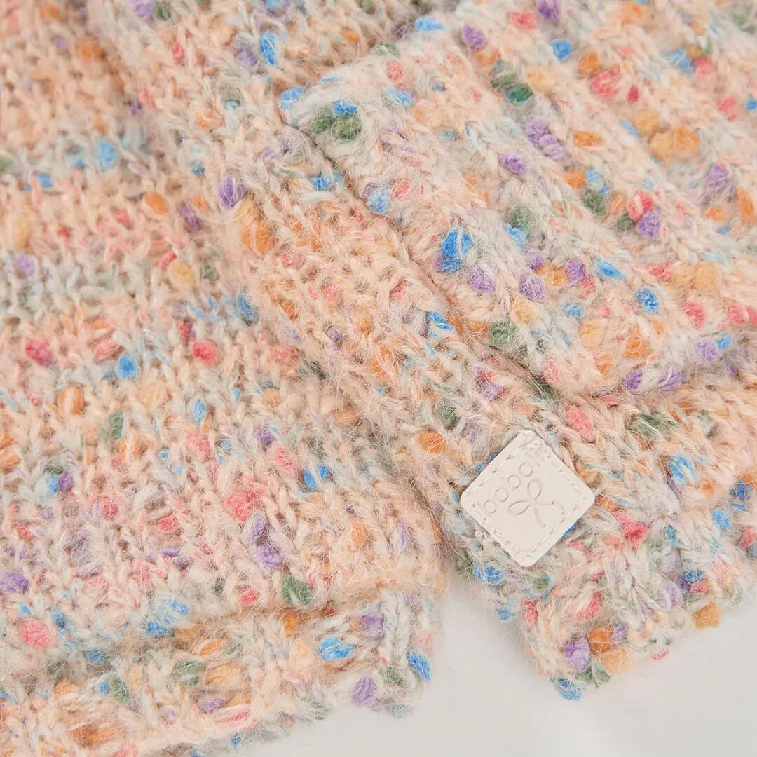 Chaqueta punto niña crudo multicolor con capucha 4/4