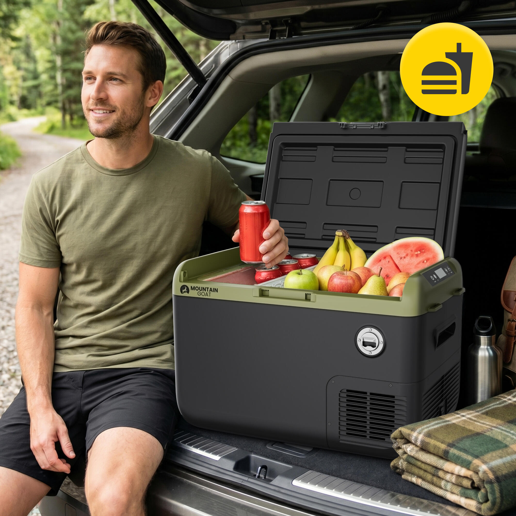 Kompressorkühlbox COMBAT 12V 230V Auto Camping MOUNTAIN GOAT 4/7