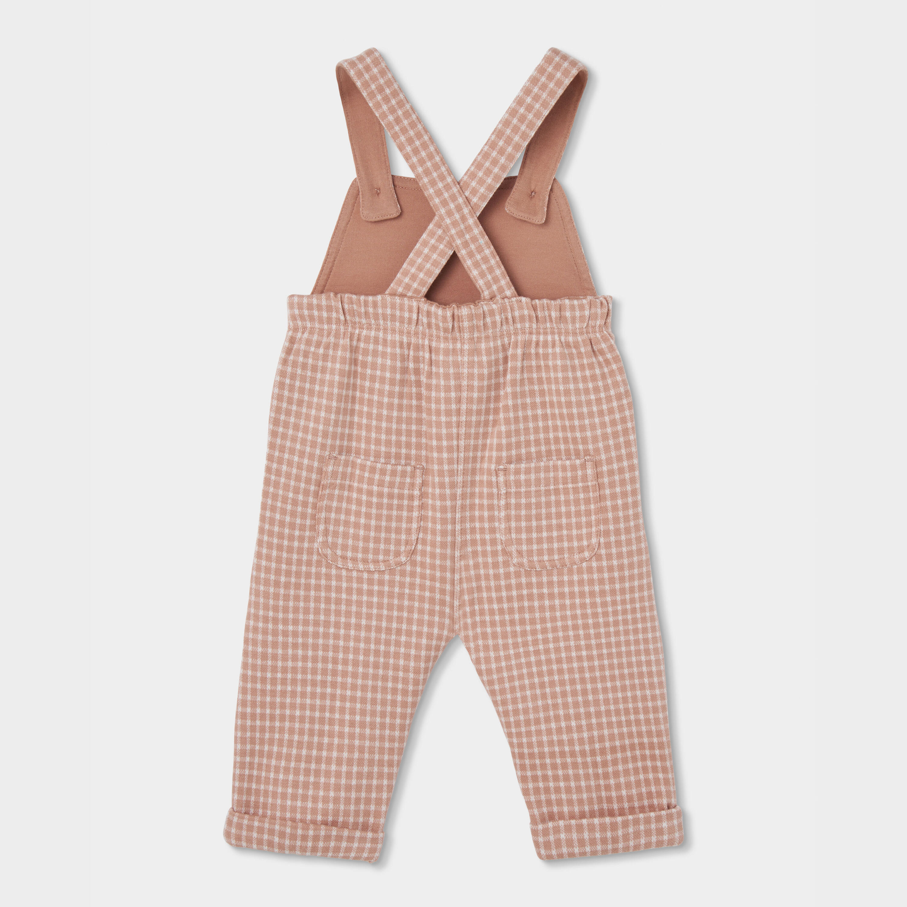 Conjunto punto bebé niño cuadros rosa bordado búhos 6/7