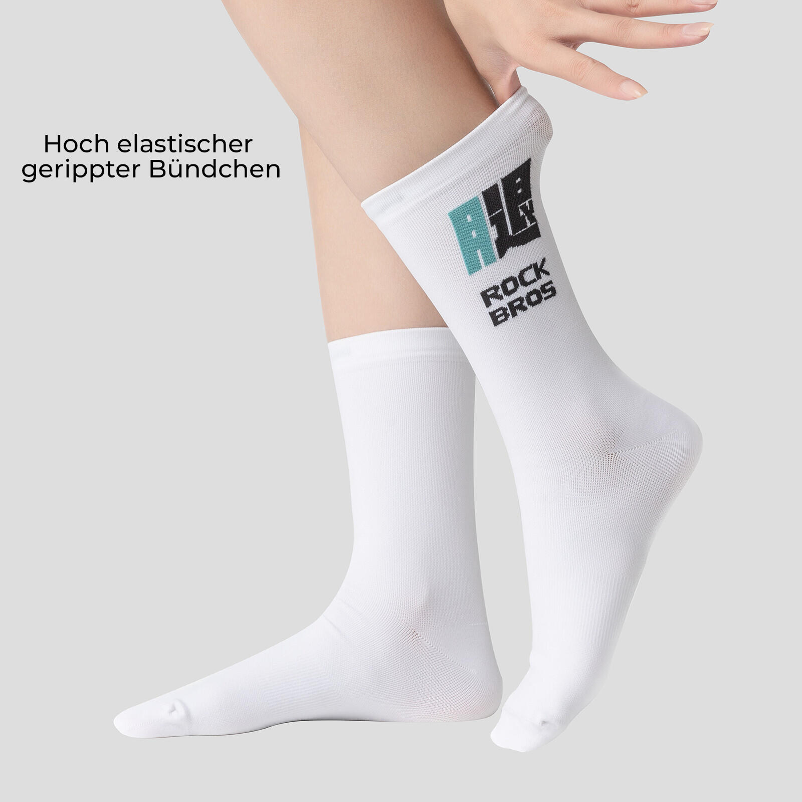 ROCKBROS 2Paar Fahrradsocken Atmungsaktive Rennrad Socken 3/6