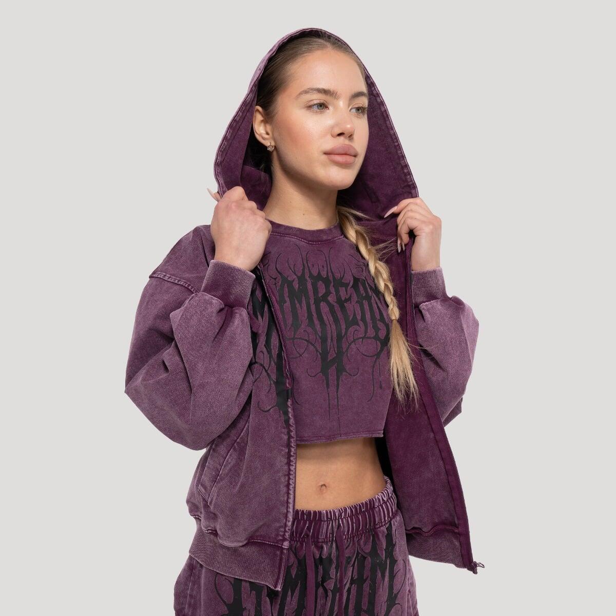 Felpa donna palestra oversize viola Abyss 3/7