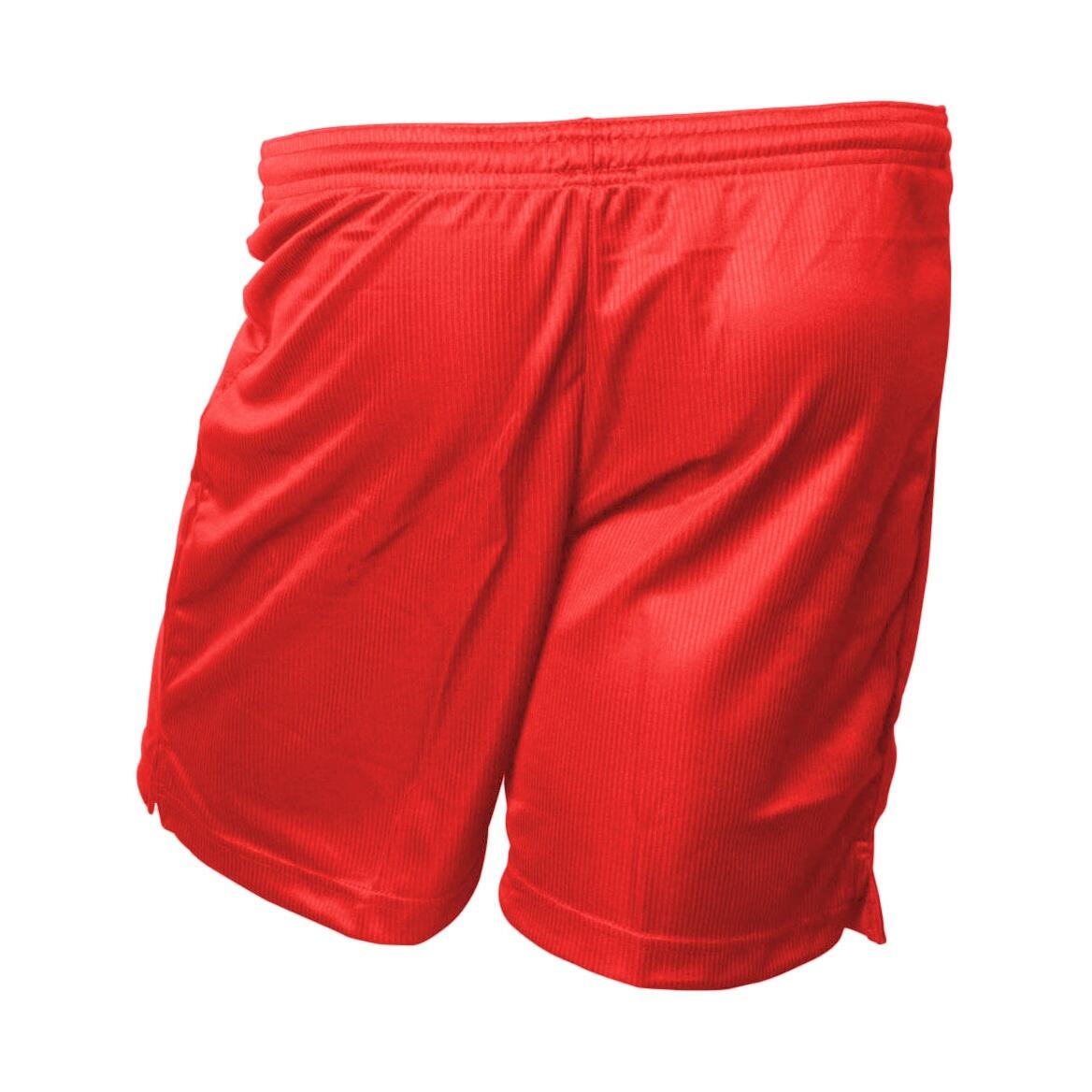 ErwachsenenFußballshorts mit MikroStreifen Damen und Herren Rot 2/3