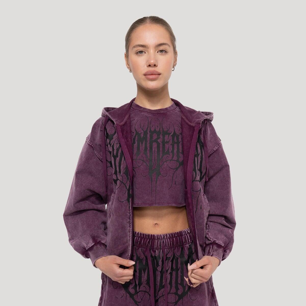 Felpa donna palestra oversize viola Abyss 5/7