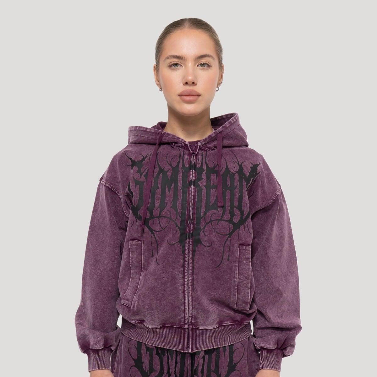Bluza damska fitness z kapturem i zamkiem Abyss