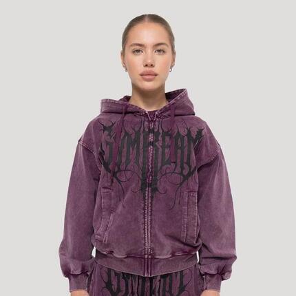 Bluza damska fitness z kapturem i zamkiem Abyss
