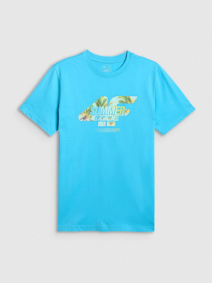 T-shirt regular z nadrukiem męski 4F 4FRSS26TTSHM4305 5/7