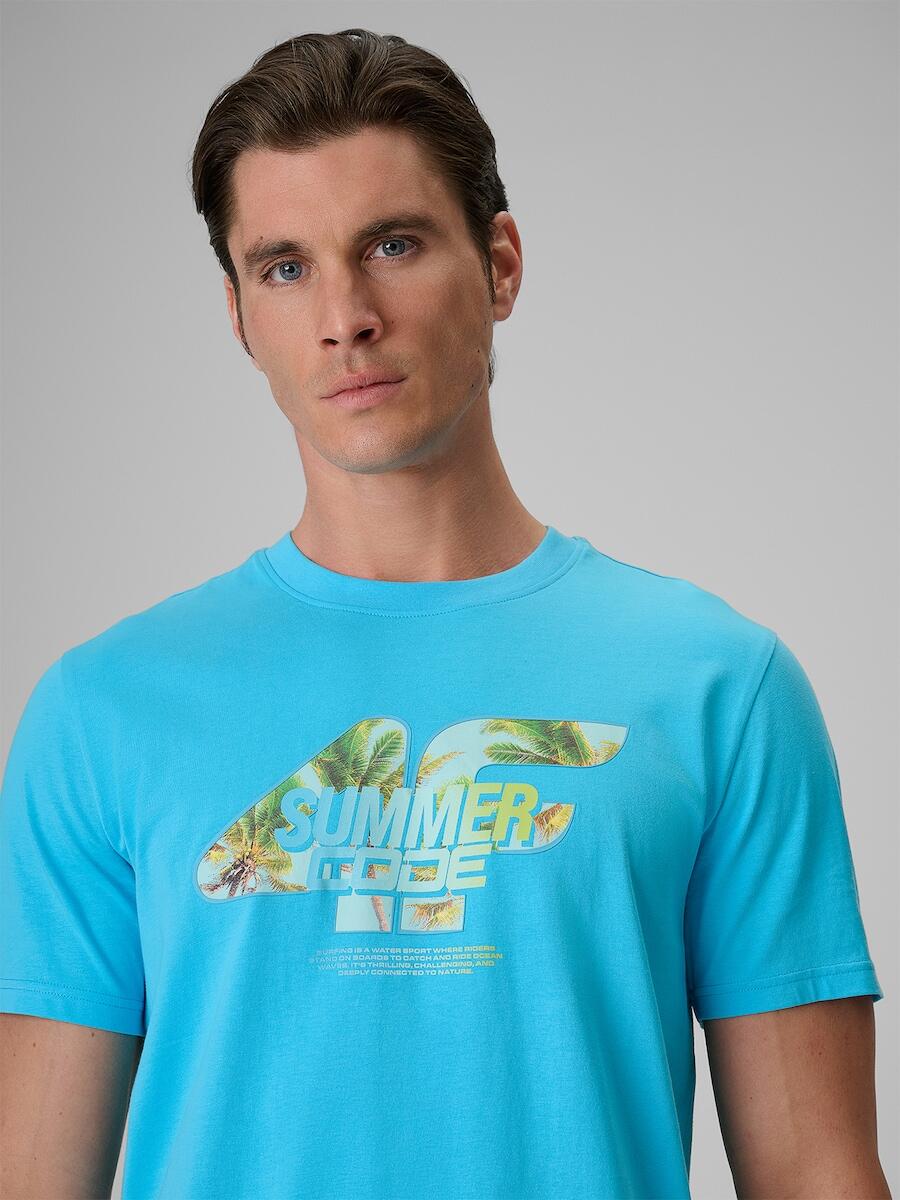 T-shirt regular z nadrukiem męski 4F 4FRSS26TTSHM4305 4/7