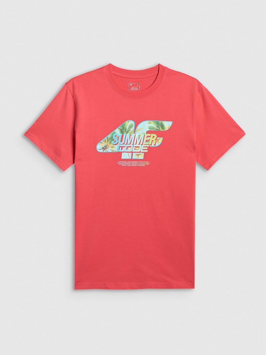 T-shirt regular z nadrukiem męski 4F 4FRSS26TTSHM4305 5/7