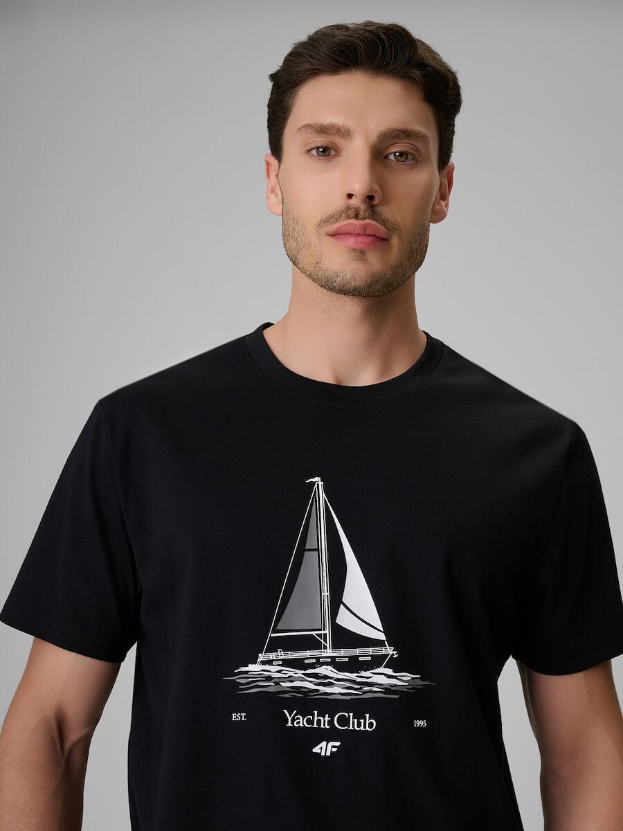 T-shirt relaxed z nadrukiem męski 4F 4FRSS26TTSHM3996 3/5