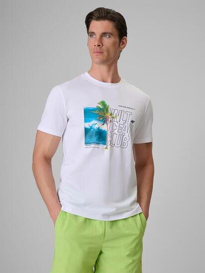 T-shirt regular z nadrukiem męski 4F 4FRSS26TTSHM4303