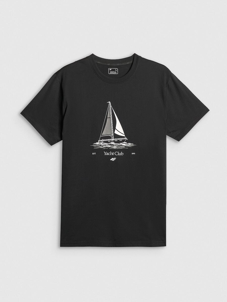 T-shirt relaxed z nadrukiem męski 4F 4FRSS26TTSHM3996 4/5