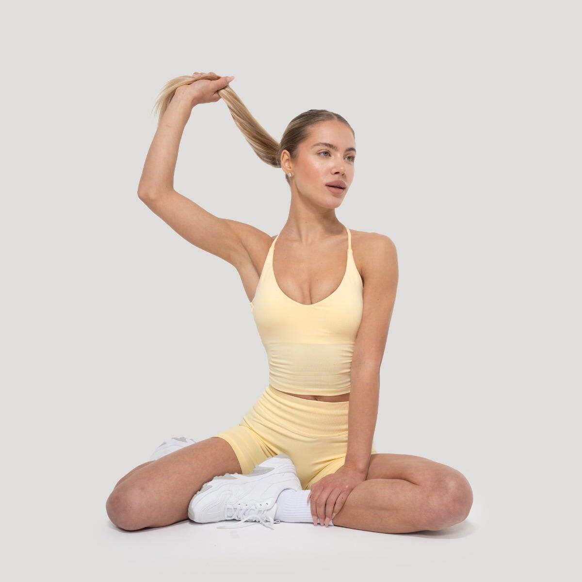 Canotta donna yoga slim gialla Luma 3/7