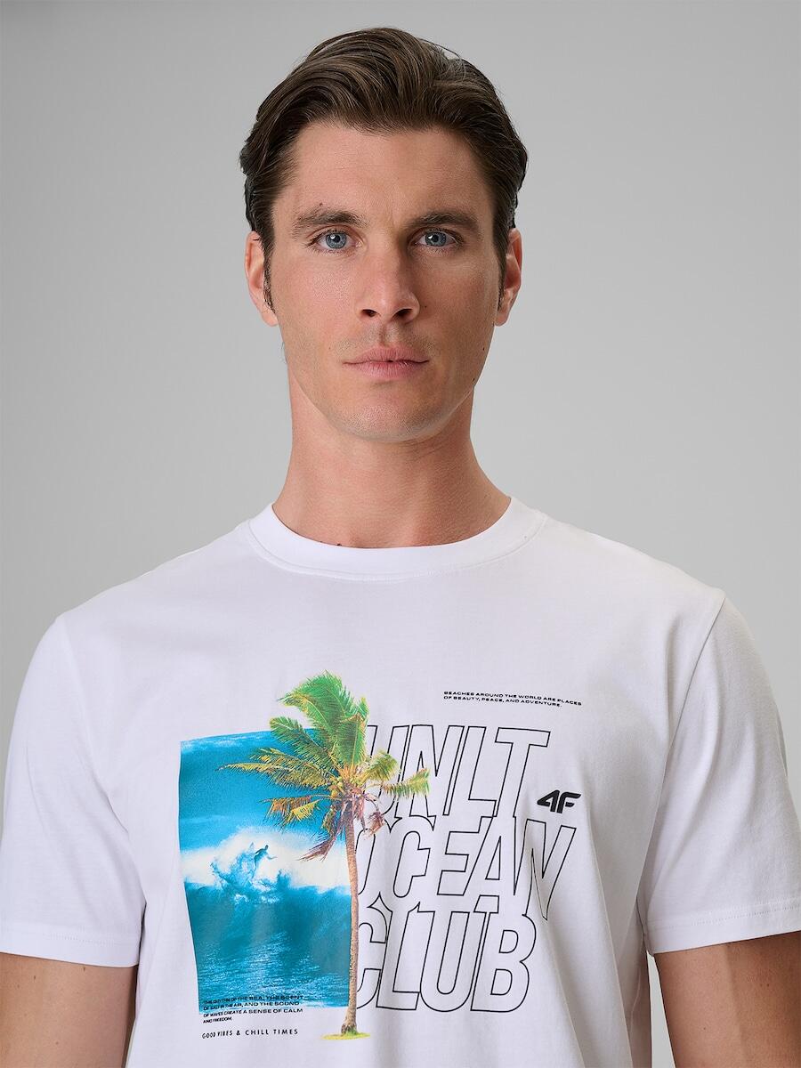 T-shirt regular z nadrukiem męski 4F 4FRSS26TTSHM4303 4/7