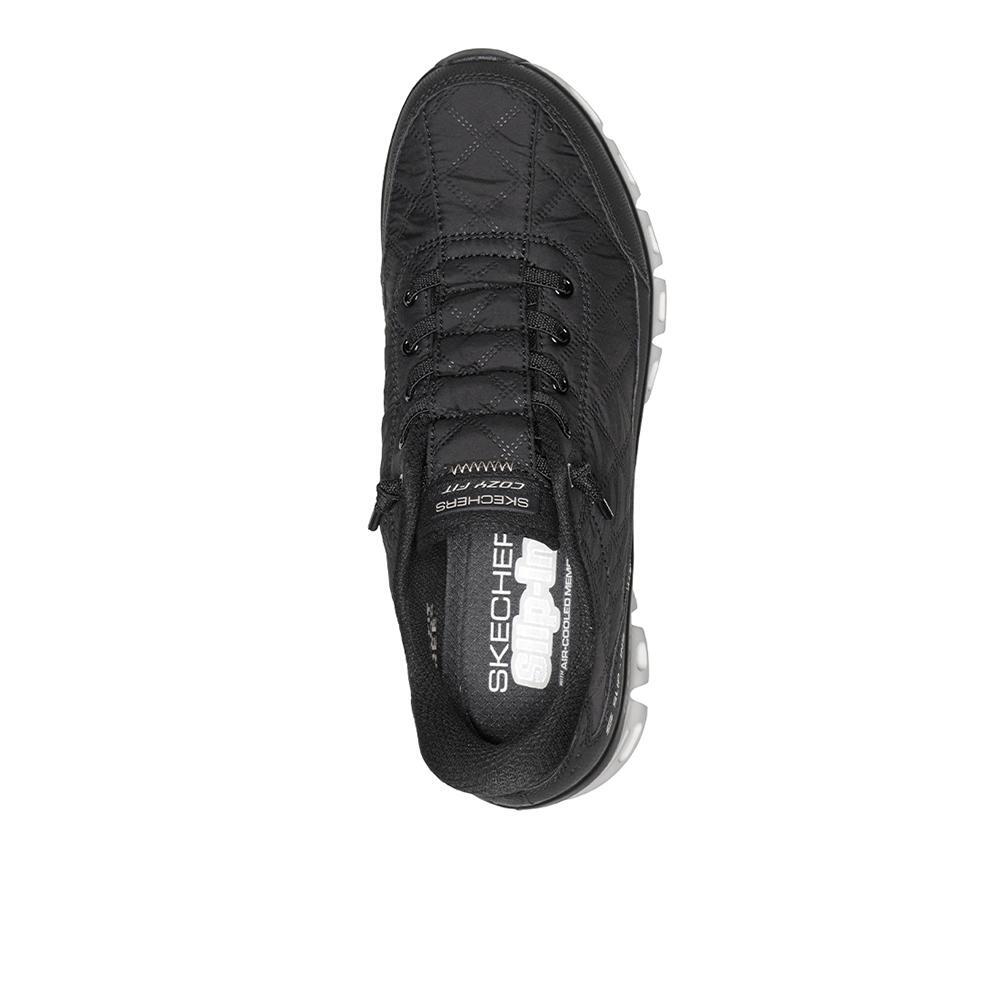 Zapatillas Sckechers Mujer Slip-ins: Glide-Step - Cozy Fit: At Ease Negro 3/4