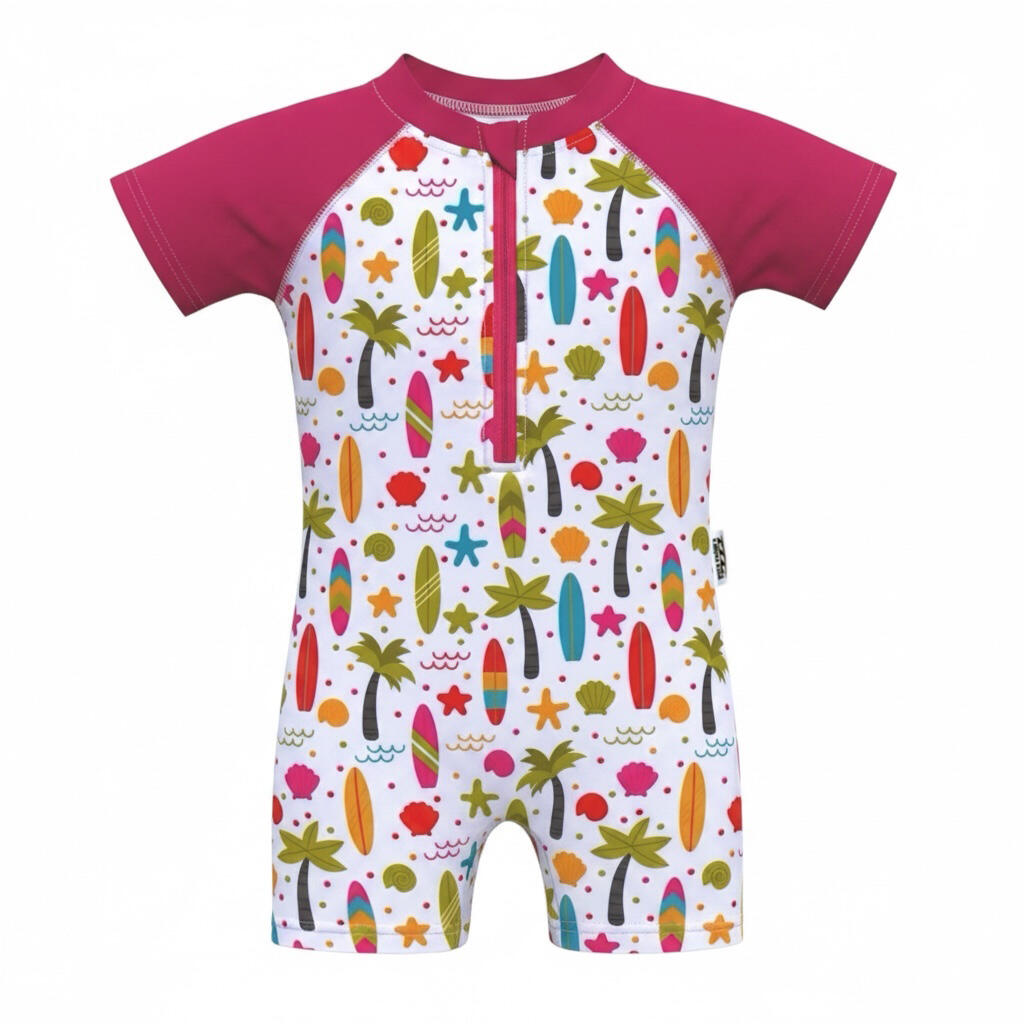 Bébé/Fille, Maillot de Bain Manches Courtes, UPF 50+, Palms & Boards 3/6