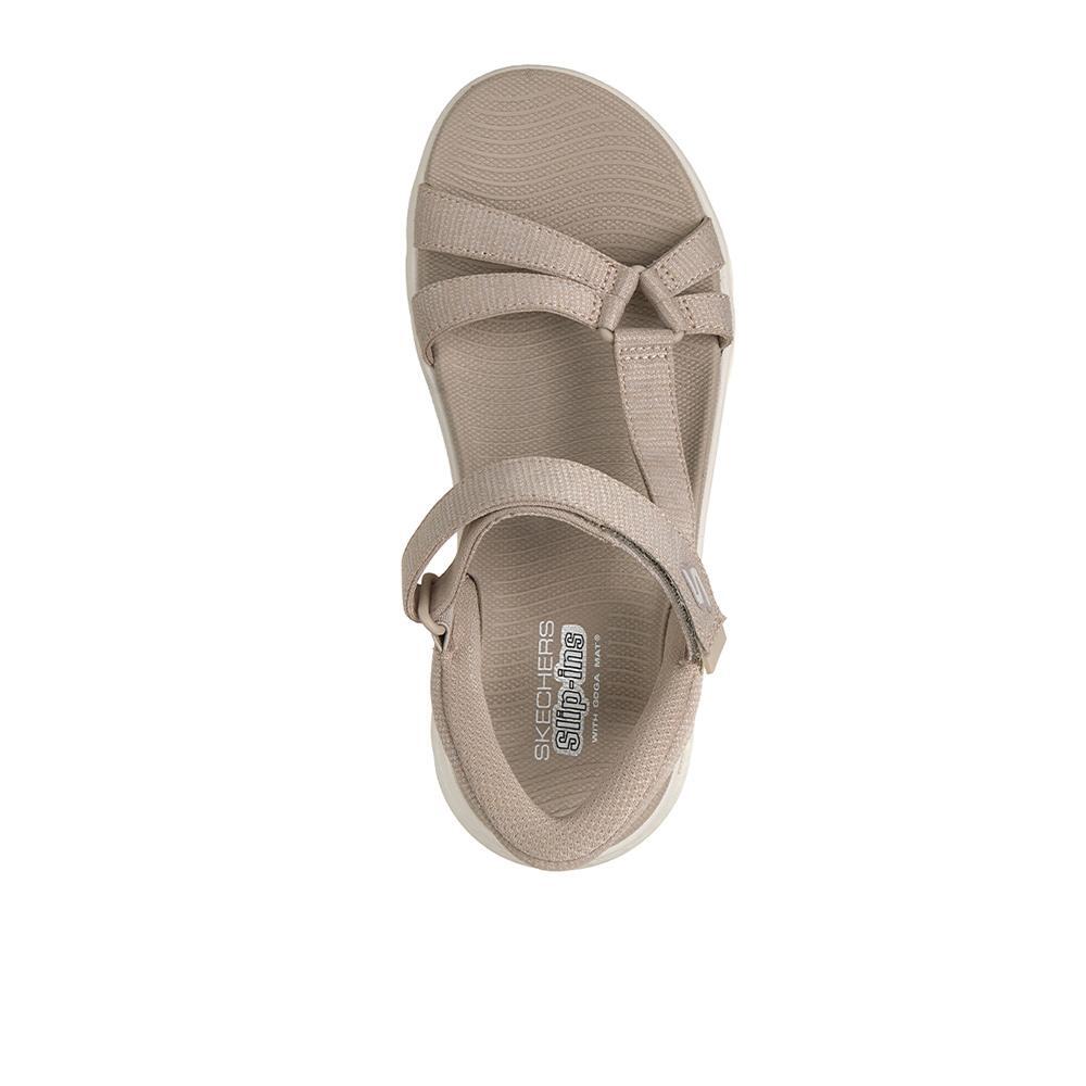 Sandalias Sckechers Mujer Slip-ins: GO WALK Flex Sandal - Illuminate Taupe 3/4