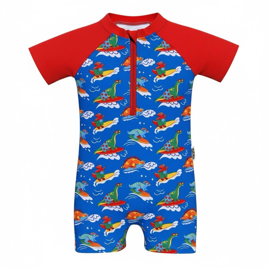 Bébé/Garçon, Maillot de Bain Manches Courtes, UPF 50+, Surf Dinos 3/6