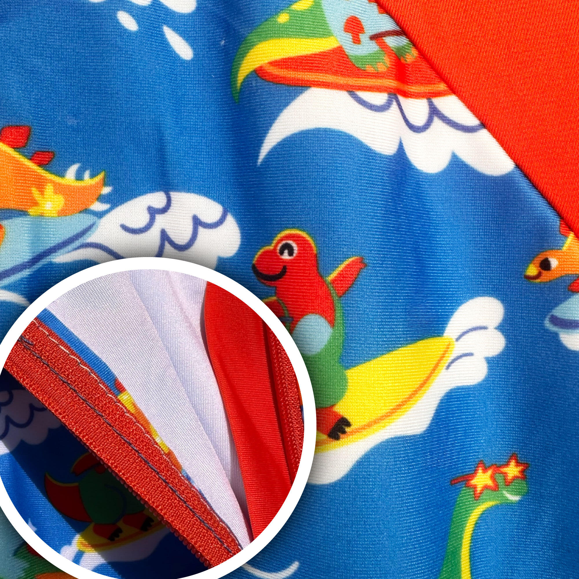 Bébé/Garçon, Maillot de Bain Manches Courtes, UPF 50+, Surf Dinos 4/6