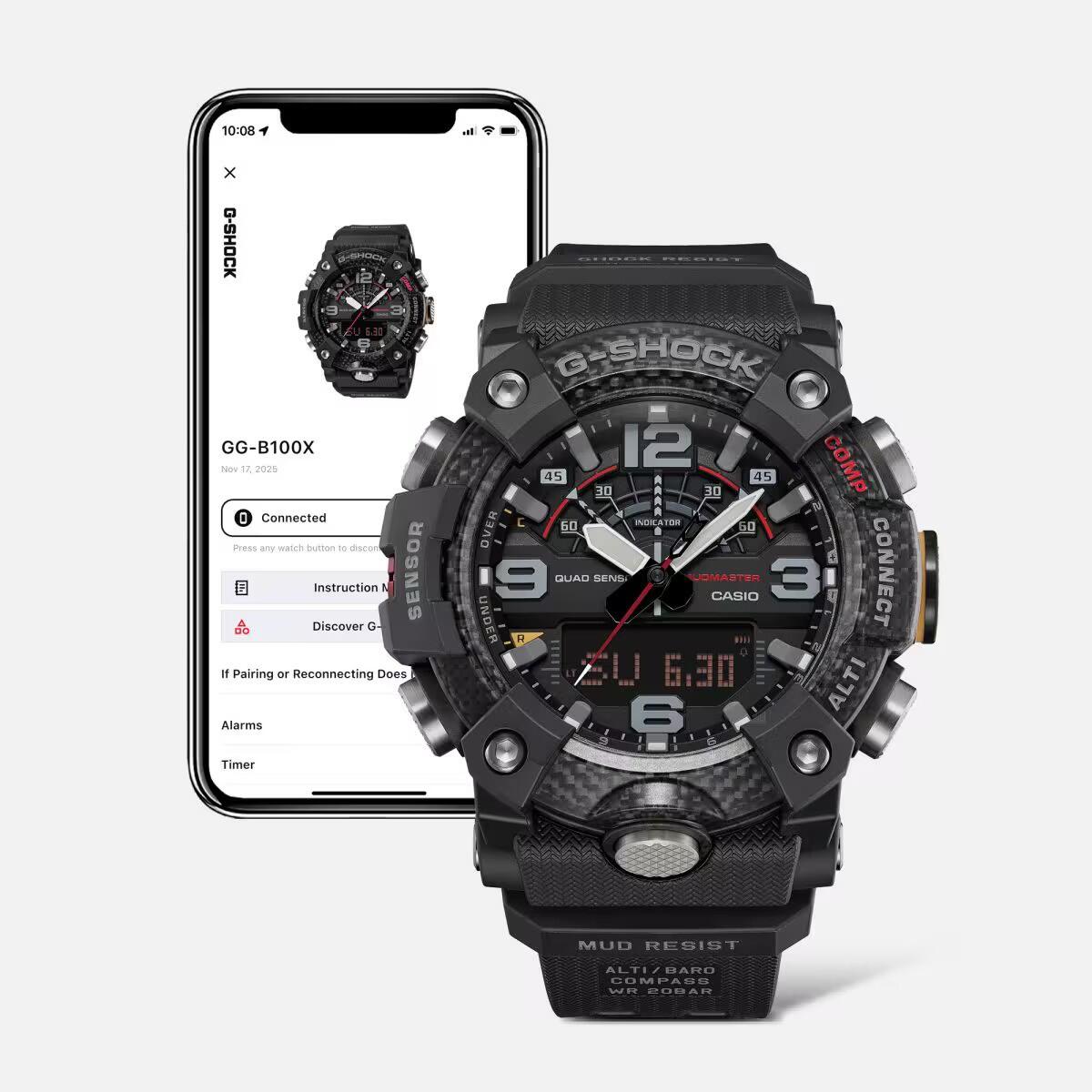 Casio Analoog En Digitaal  Horloge Zwart/Zwart GG-B100X-1AER 5/6