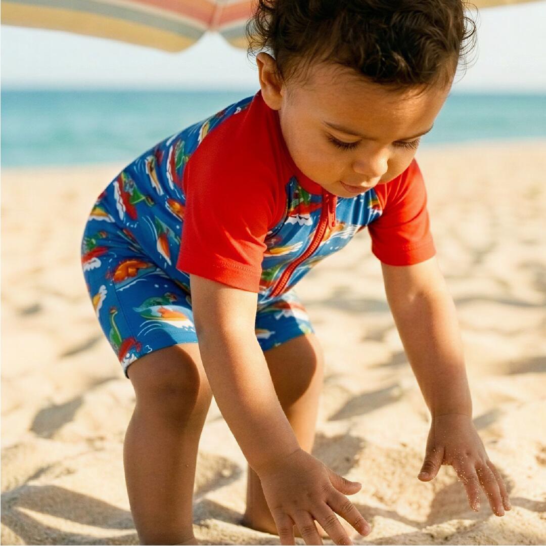 Bébé/Garçon, Maillot de Bain Manches Courtes, UPF 50+, Surf Dinos 6/6