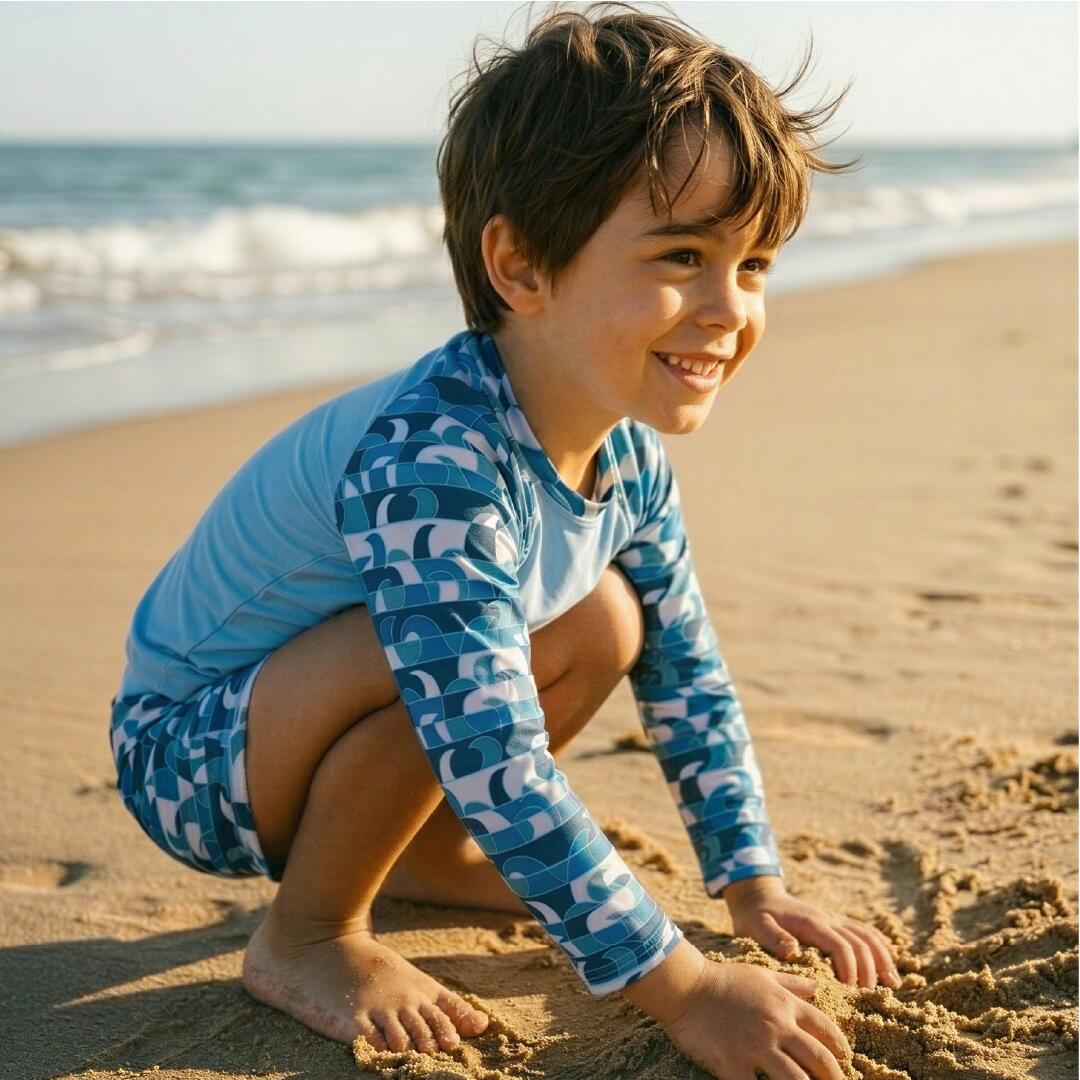 Junge, Rashguard & Shorts Set, UPF 50+ Sonnenschutz, Zephyr Swell 5/6