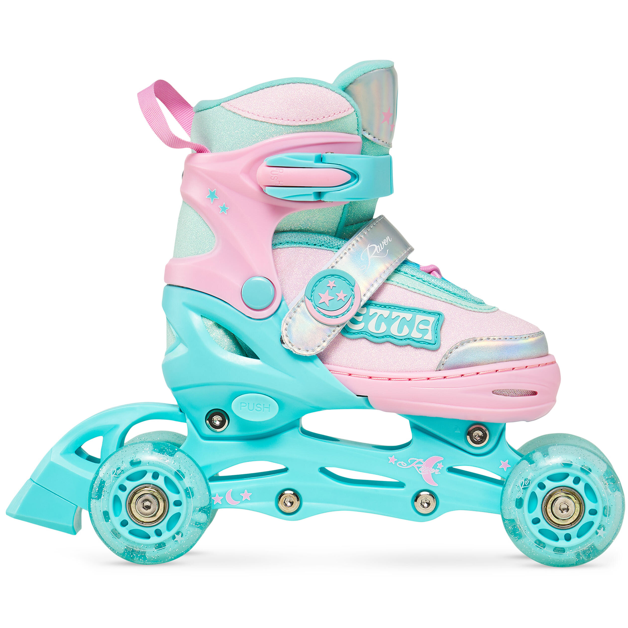 Patines ajustables 3en1 Ruedas Etta Menta/Rosa 6/6