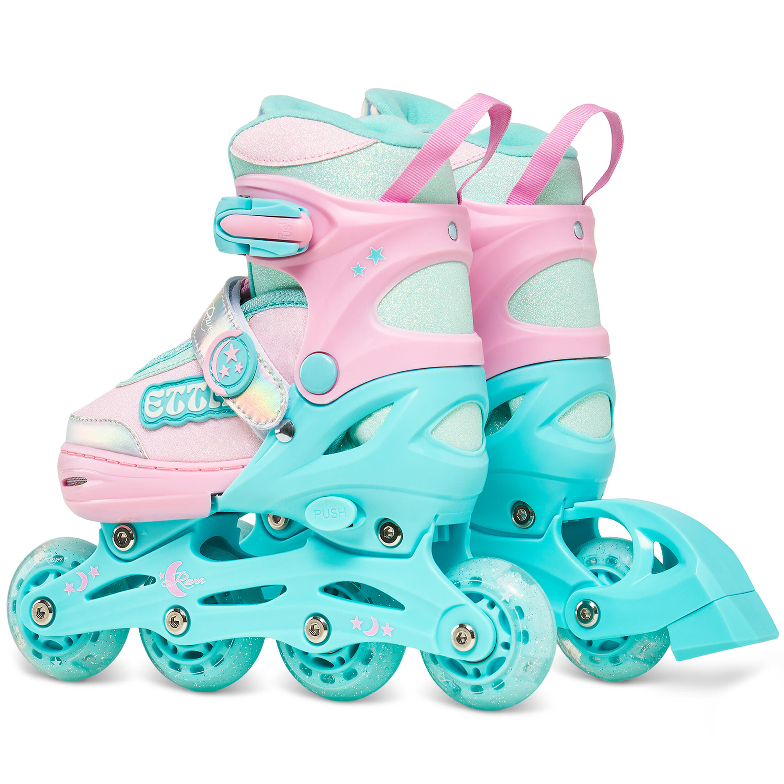 Patines ajustables 3en1 Ruedas Etta Menta/Rosa 3/6