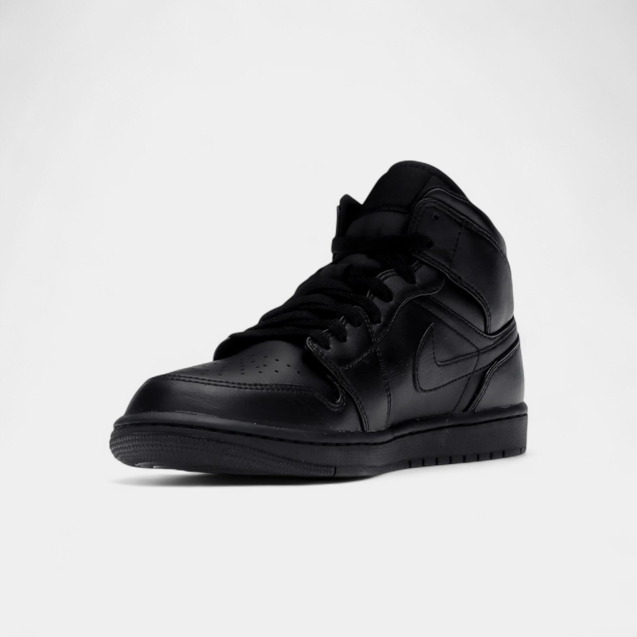 Jordan 1 Mid Triple Black 3/4