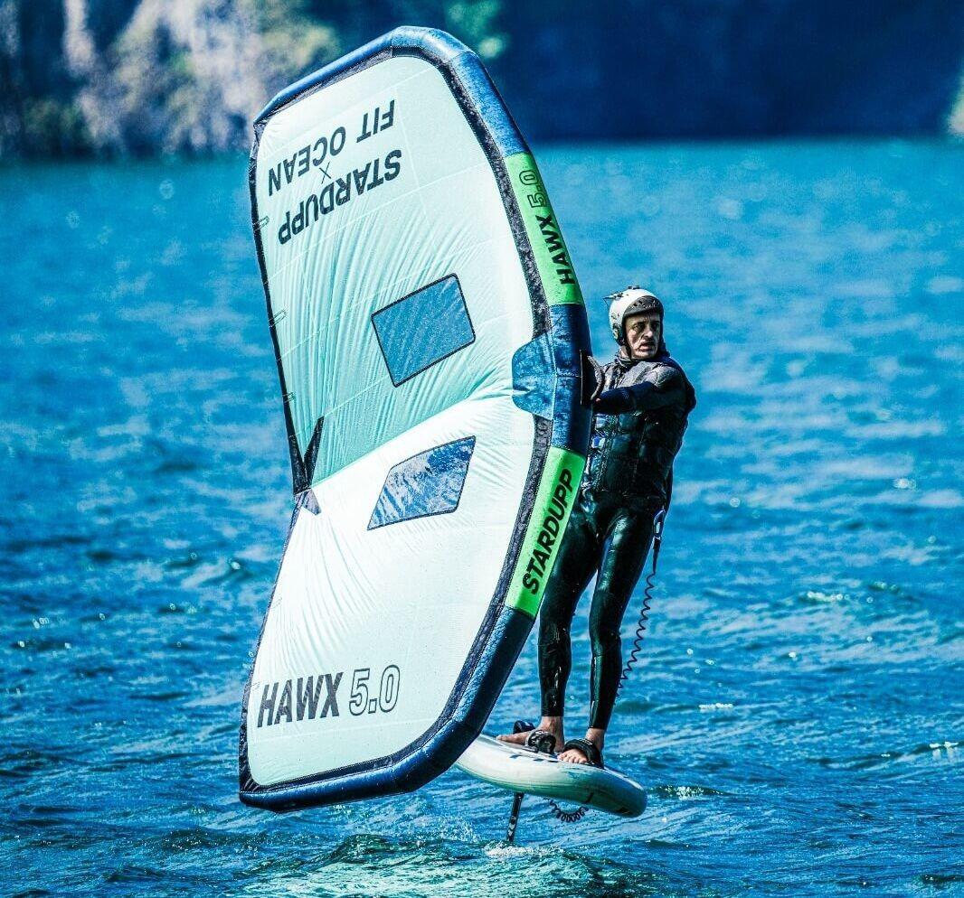 Wingfoil Set: 6m2 - 135L Board - F2 carbon Foil - Wing 3/7