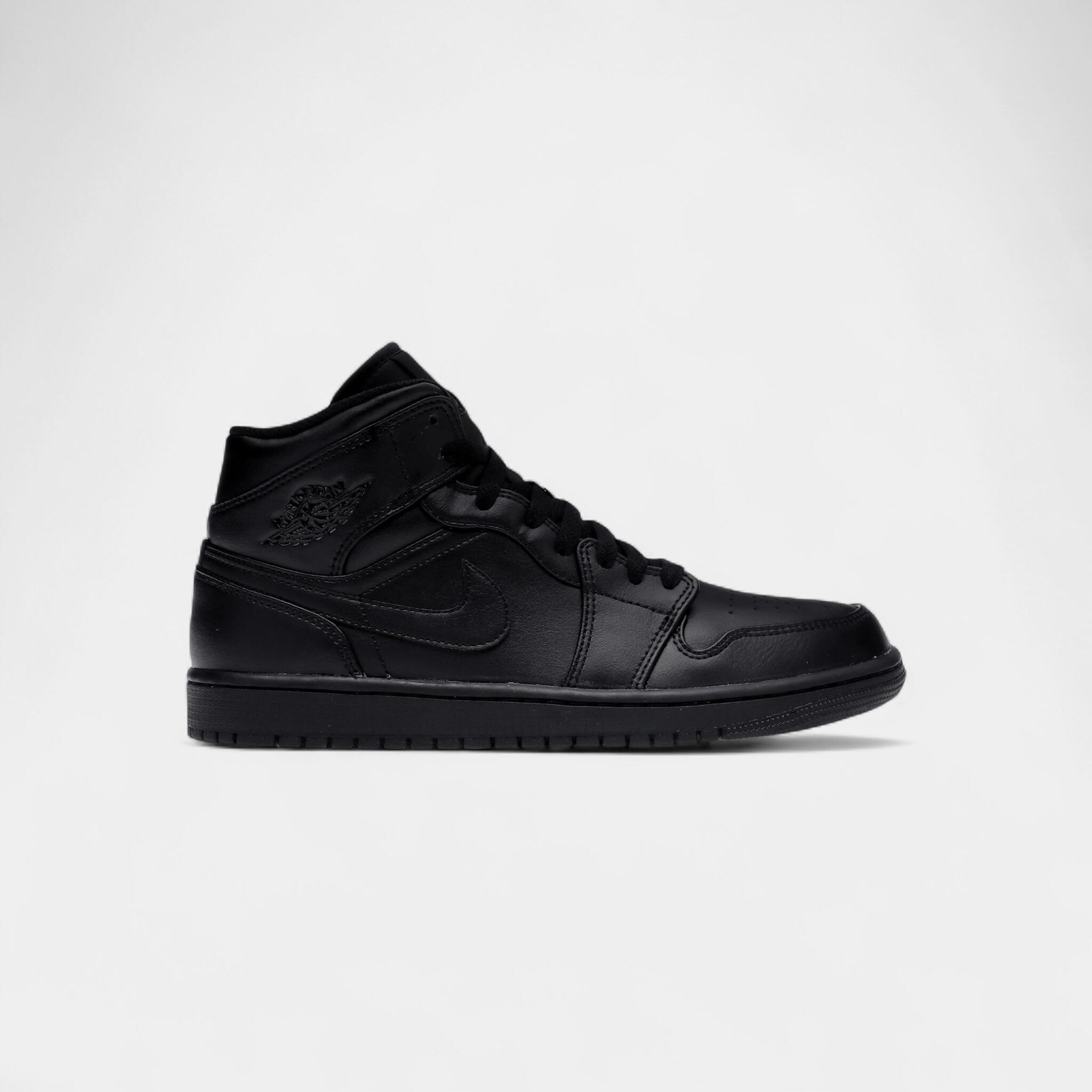 Jordan 1 Mid Triple Black 1/4