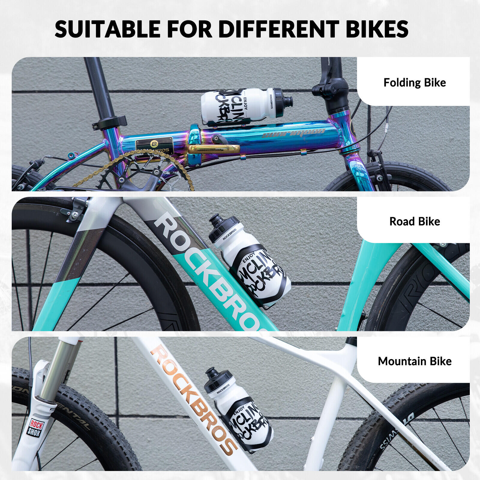 ROCKBROS Fahrrad Wasserflaschenhalter Alu 5/6