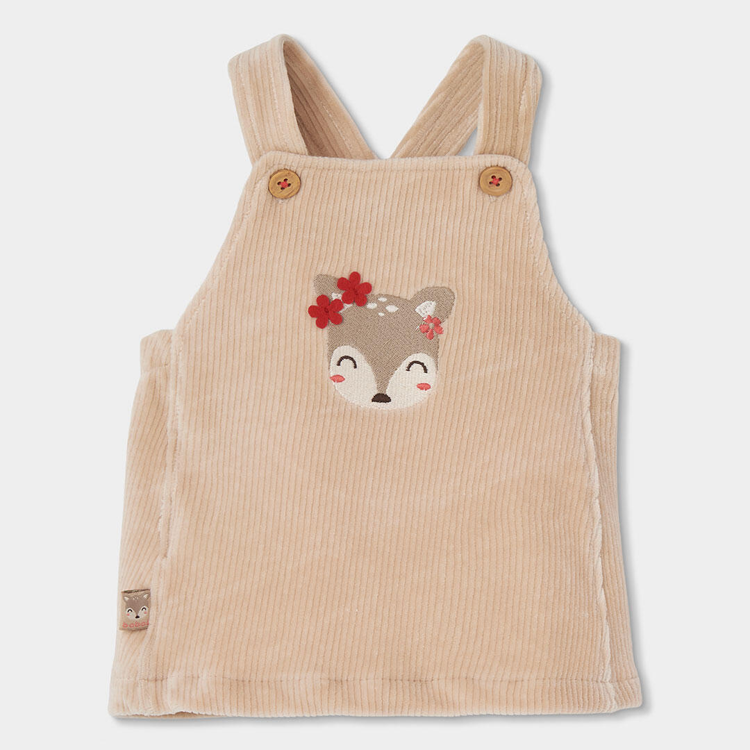 Conjunto punto bebé niña beige bordado de ciervo 4/7