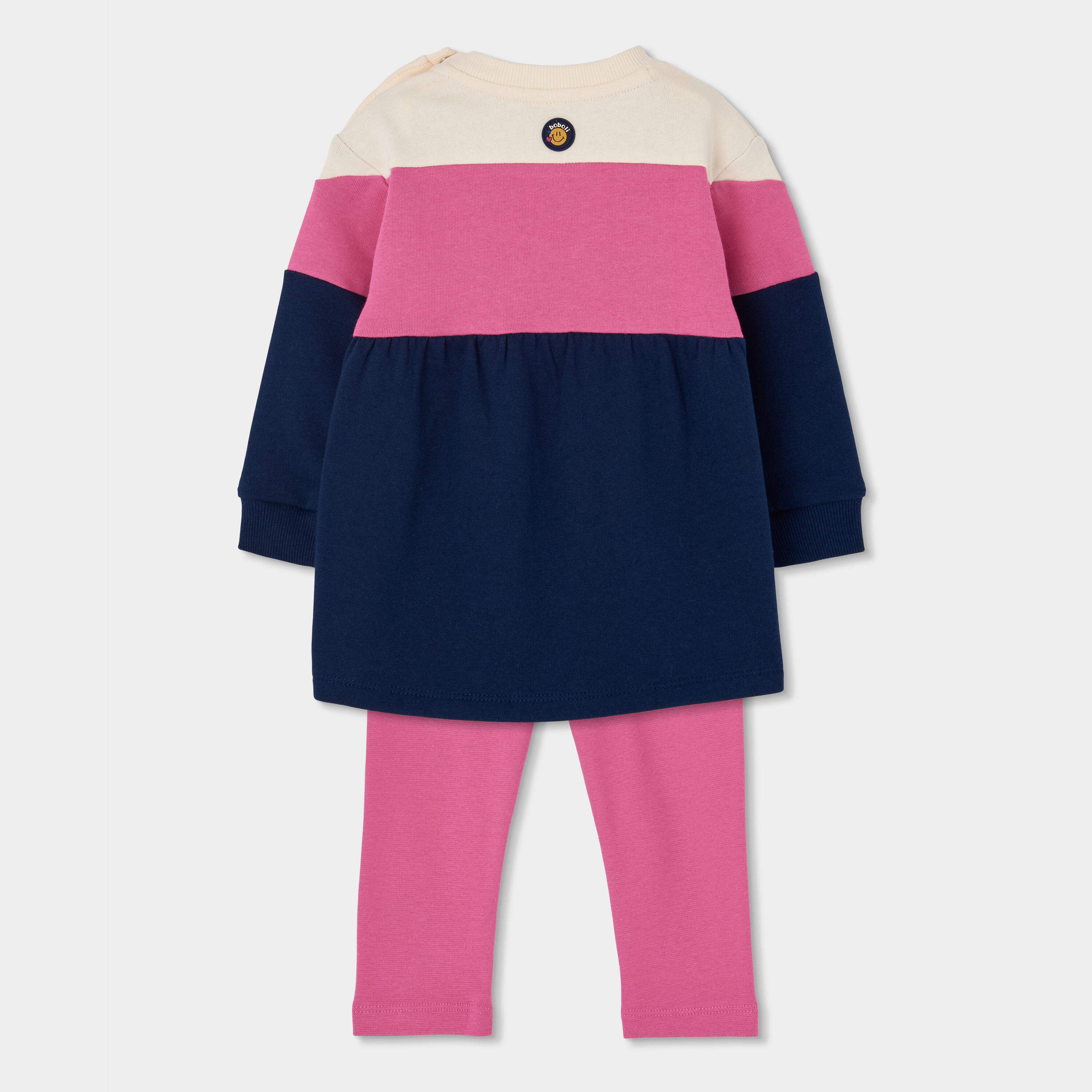 Conjunto punto niña azul marino estampado arcoíris 2/7