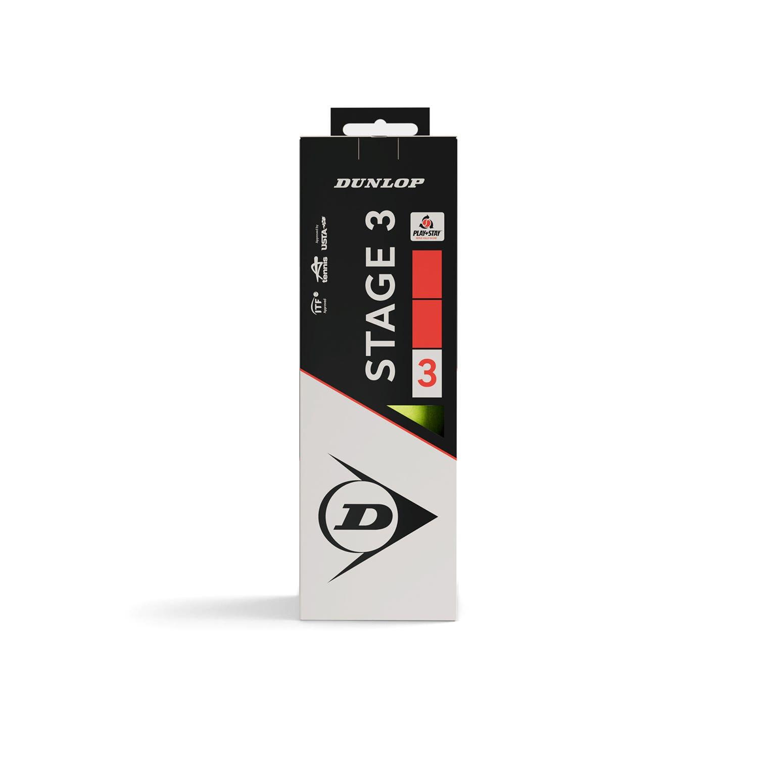 Bola Ténis Dunlop Stage 3 (Vermelho,Pack 3un) 2/2